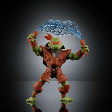 Figura Michelangelo Turtles of Grayskull TMNT X MOTU Articulada 15 cms