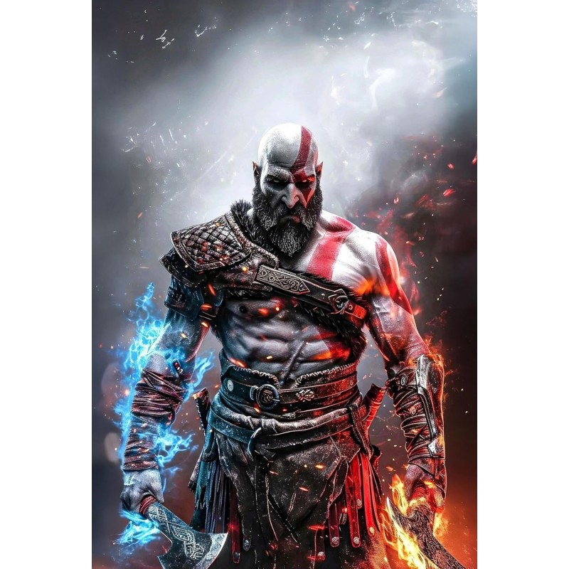 Placa Decorativa Kratos God of War Metálica Cuadro Póster HD