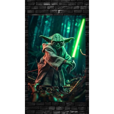 Placa Decorativa Yoda Star Wars Metálica Cuadro Póster HD 