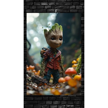 Placa Decorativa Groot Guardianes De La Galaxia Metálica Póster HD 
