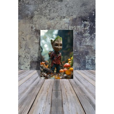Placa Decorativa Groot Guardianes De La Galaxia Metálica Póster HD 