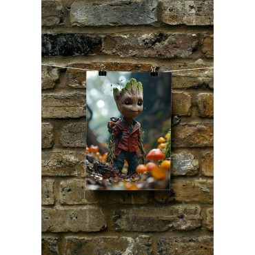 Placa Decorativa Groot Guardianes De La Galaxia Metálica Póster HD 