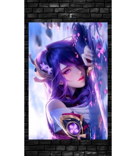 Placa Decorativa Raiden Shogun Inazuma Metálica Cuadro Póster HD