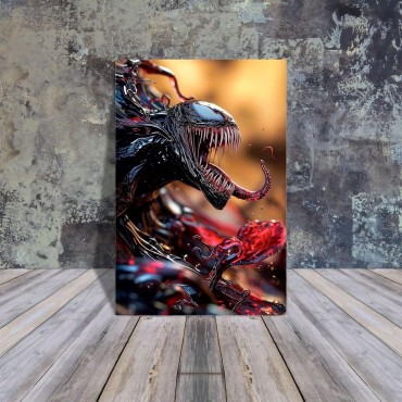 Placa Decorativa Venom Marvel Metálica Cuadro Póster HD