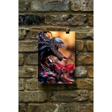 Placa Decorativa Venom Marvel Metálica Cuadro Póster HD
