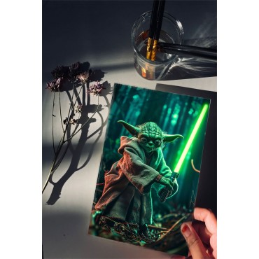 Placa Decorativa Yoda Star Wars Metálica Cuadro Póster HD 