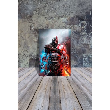 Placa Decorativa Kratos God of War Metálica Cuadro Póster HD