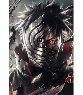 Placa Decorativa Obito Uchiha Naruto Metálica Cuadro Póster HD 