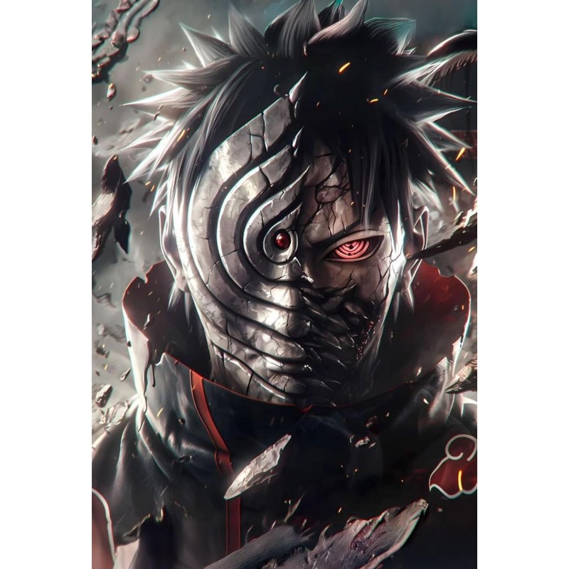 Placa Decorativa Obito Uchiha Naruto Metálica Cuadro Póster HD 