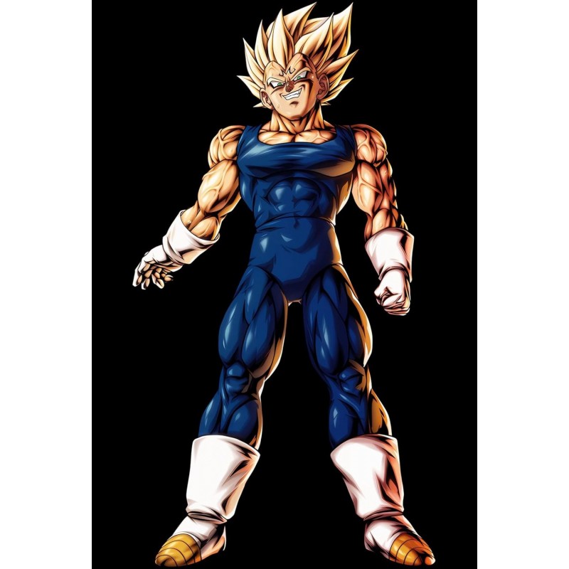 Placa Decorativa Majin Vegueta Super Saiyan Drangon Ball Z Metálica Cuadro Póster HD 