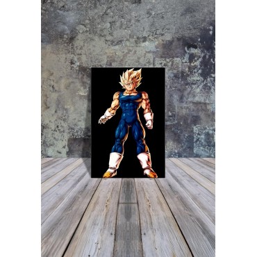 Placa Decorativa Majin Vegueta Super Saiyan Drangon Ball Z Metálica Cuadro Póster HD 
