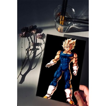 Placa Decorativa Majin Vegueta Super Saiyan Drangon Ball Z Metálica Cuadro Póster HD 