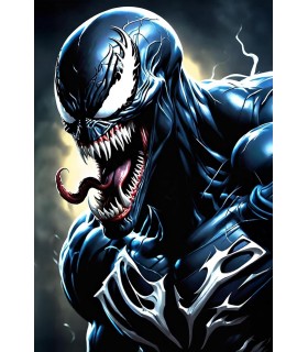 Placa Decorativa Venom Black  Marvel Spider-Man Metálica Cuadro Póster HD 