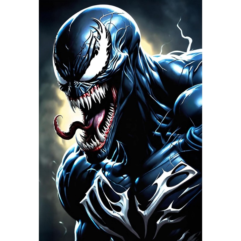 Placa Decorativa Venom Black  Marvel Spider-Man Metálica Cuadro Póster HD 