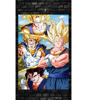 Placa Decorativa Vegito Super Saiyan Dragon Ball Z Metálica Cuadro Póster HD