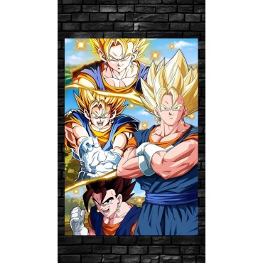 Placa Decorativa Vegito Super Saiyan Dragon Ball Z Metálica Cuadro Póster HD 