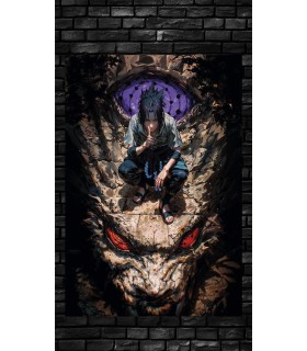 Placa Decorativa Sasuke Uchiha Naruto Metálica Cuadro Póster HD