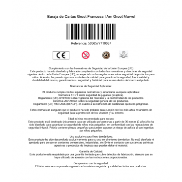 Baraja de Cartas Groot Francesa I Am Groot Marvel 