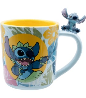 Taza 3D Stitch Hawaiano Lilo & Stitch Disney Cerámica 460 mls