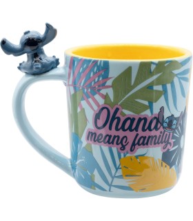 Taza 3D Stitch Hawaiano Lilo & Stitch Disney Cerámica 460 mls