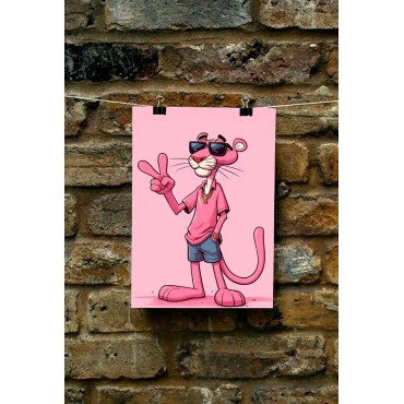 Placa Decorativa La Pantera Rosa Metálica Cuadro Póster HD