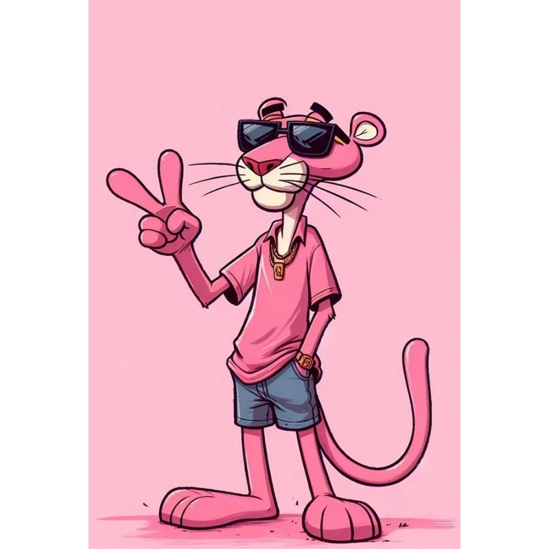 Placa Decorativa La Pantera Rosa Metálica Cuadro Póster HD