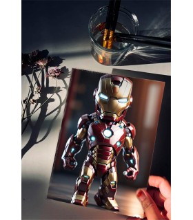 Placa Decorativa Baby Iron Man CHIBI Metálica Cuadro Póster HD