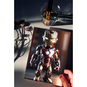 Placa Decorativa Baby Iron Man CHIBI Marvel Metálica Cuadro Póster HD