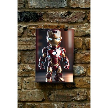 Placa Decorativa Baby Iron Man CHIBI Marvel Metálica Cuadro Póster HD