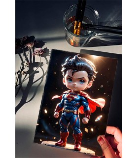 Placa Decorativa Baby Superman CHIBI Metálica Cuadro Póster HD