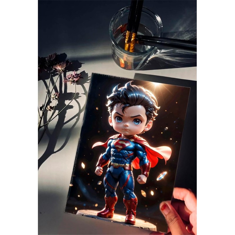 Placa Decorativa Baby Superman CHIBI Metálica Cuadro Póster HD
