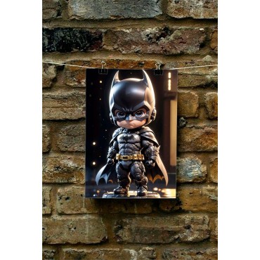 Placa Decorativa Baby Batman CHIBI DC Metálica Cuadro Póster HD