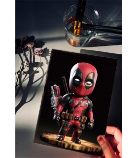 Placa Decorativa Baby Deadpool CHIBI Metálica Cuadro Póster HD