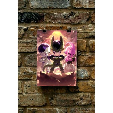 Placa Decorativa Baby Villanos CHIBI Dragon Ball Z Metálica Cuadro Póster HD
