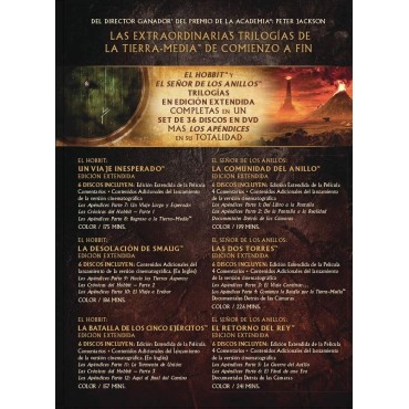 Pack Tierra Media (El Hobbit y El Señor de los Anillos) 6 películas edición extendida (36 DISCOS) [DVD]