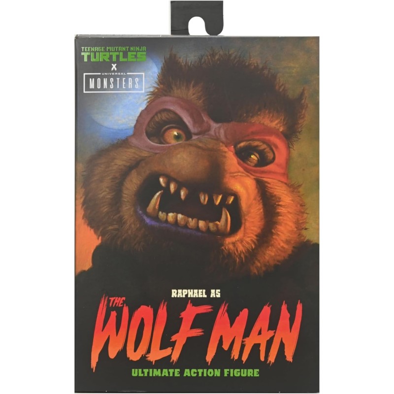 Figura Ultimate Raphael Wolf Man TMNT Universal Monsters Articulada 20 cms