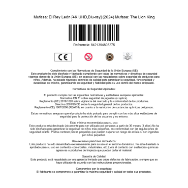 Mufasa: El Rey León [4K UHD,Blu-ray] (2024) Mufasa: The Lion King