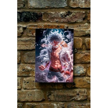 Placa Decorativa Luffy Gear 5 One Piece Metálica Cuadro Póster HD