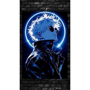 Placa Decorativa Satoru Gojō Jujutsu Kaisen Metálica Cuadro Póster HD