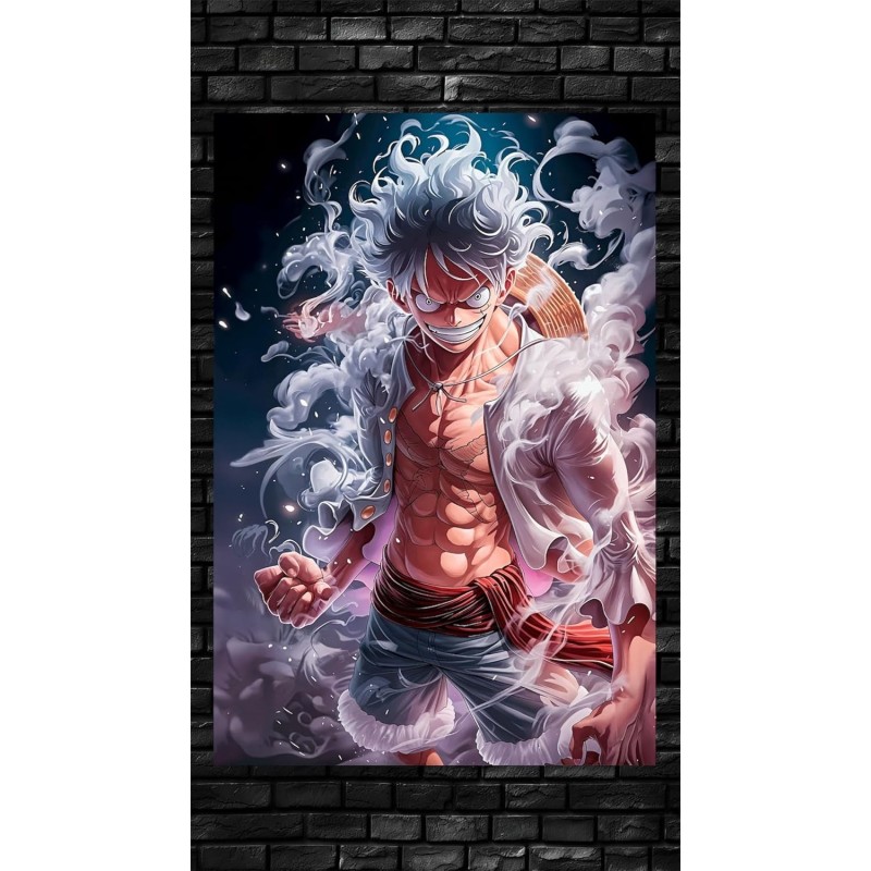 Placa Decorativa Luffy Gear 5 Metálica Cuadro Póster HD