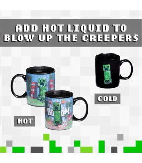 Taza Térmica Creeper Minecraft Cerámica 320 mls