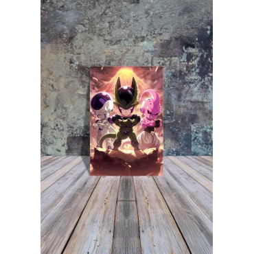 Placa Decorativa Baby Villanos CHIBI Dragon Ball Z Metálica Cuadro Póster HD