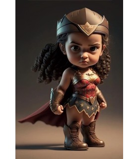 Placa Decorativa Baby Wonder Woman CHIBI DC Metálica Cuadro Póster HD