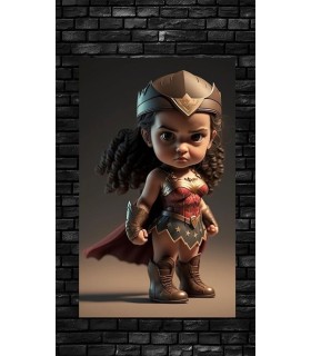 Placa Decorativa Baby Wonder Woman CHIBI DC Metálica Cuadro Póster HD