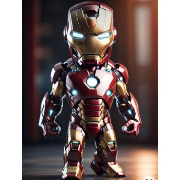 Placa Decorativa Baby Iron Man CHIBI Marvel Metálica Cuadro Póster HD