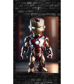 Placa Decorativa Baby Iron Man CHIBI Marvel Metálica Cuadro Póster HD