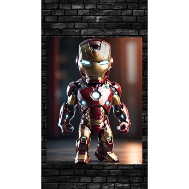 Placa Decorativa Baby Iron Man CHIBI Marvel Metálica Cuadro Póster HD