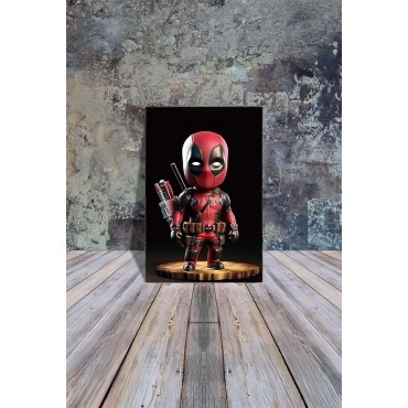 Placa Decorativa Baby Deadpool CHIBI Marvel Metálica Cuadro Póster HD