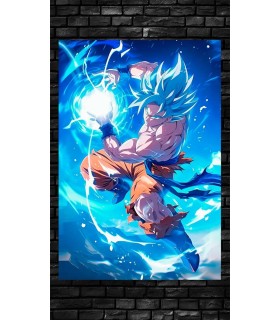 Placa Decorativa Goku SS Blue Metálica Cuadro Póster HD