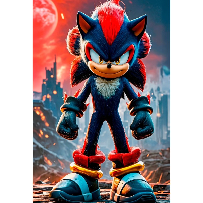 Placa Decorativa Shadow Sonic Metálica Cuadro Póster HD
